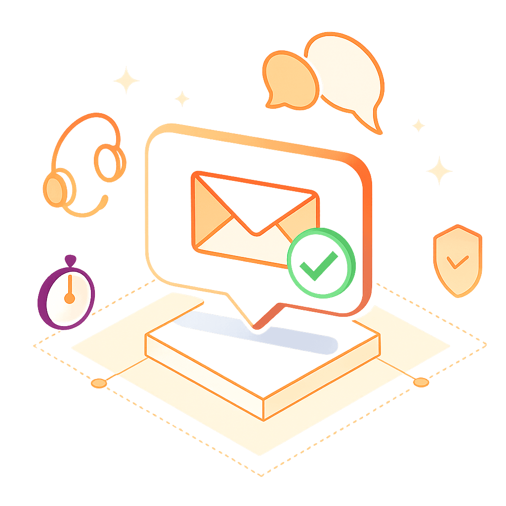 Customer support team verifying customer email addresses