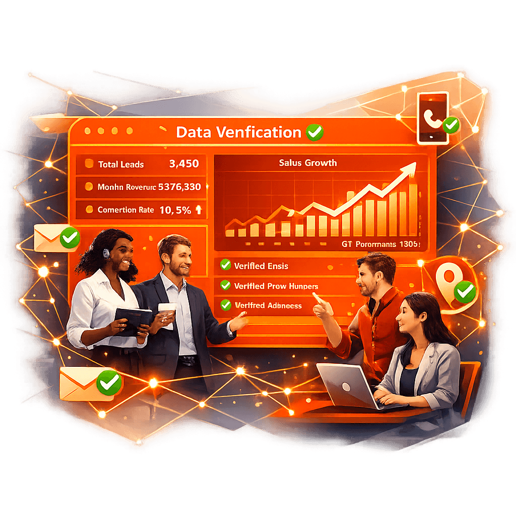 Data verification dashboard showing business growth metrics