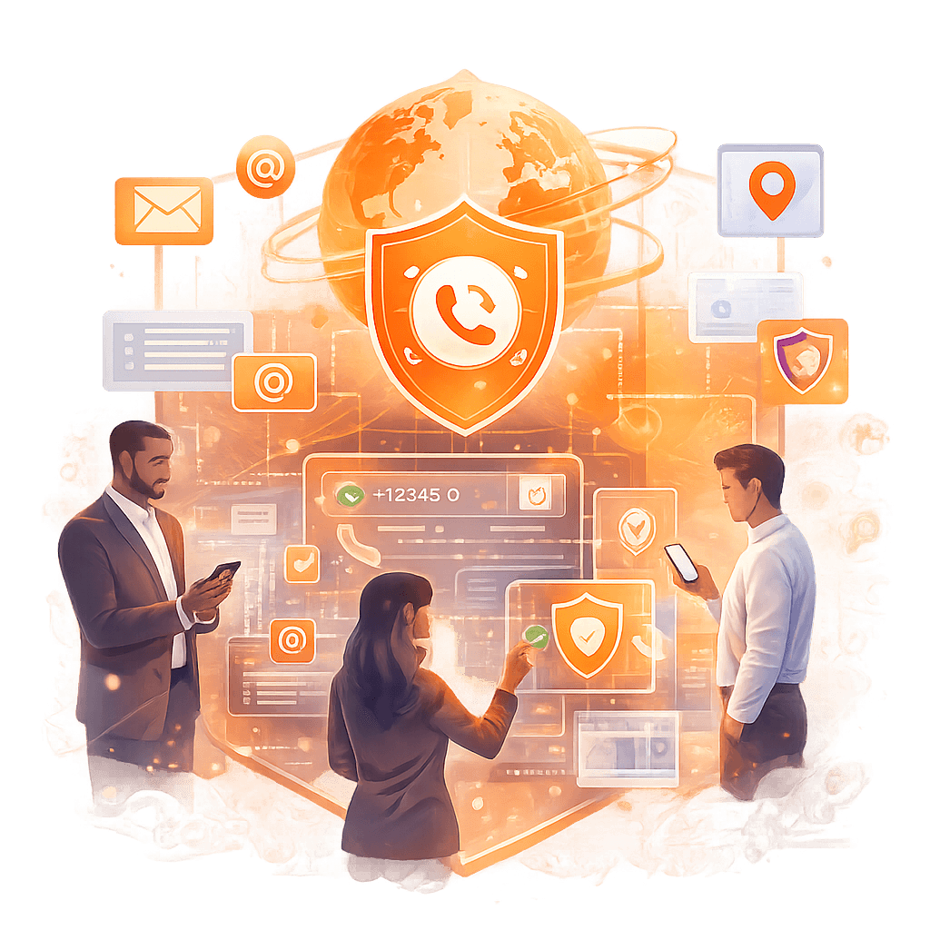 API de vérification de numéros de téléphone avec image d'arrière-plan Connectivité Réseau Mondial