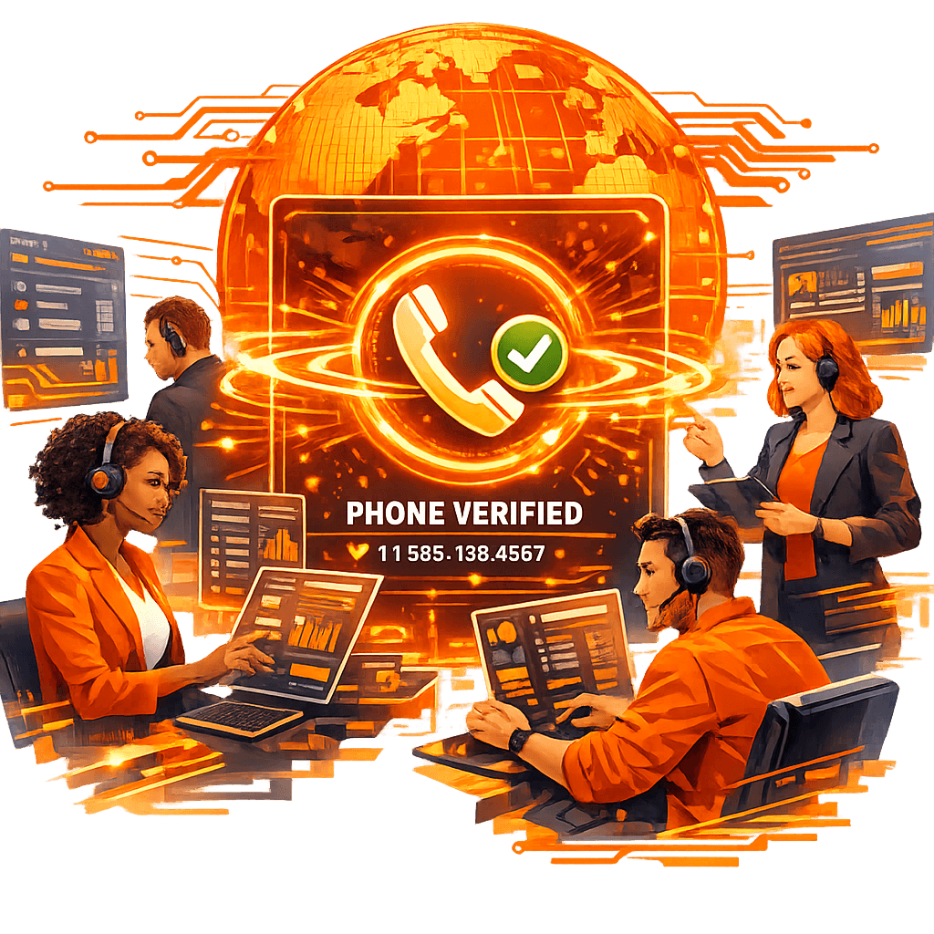 Real-time verification process checking phone number validity