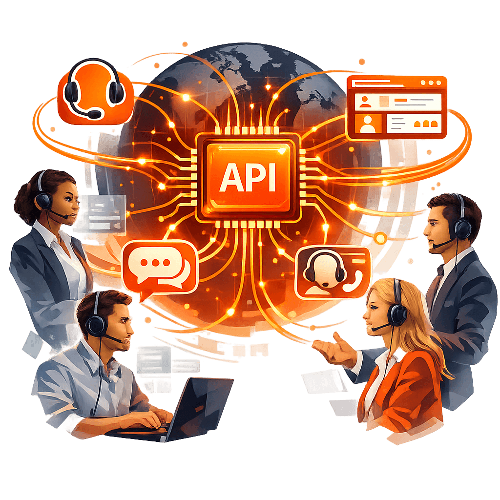 Schéma d’intégration API montrant ApexVerify connecté aux systèmes de centre d’appels Schéma d’intégration API montrant ApexVerify connecté aux systèmes de centre d’appels