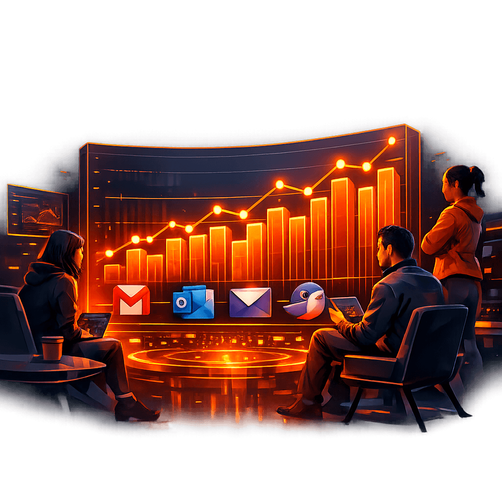 Chart showing email deliverability statistics and inbox placement rates across different email providers Chart showing email deliverability statistics and inbox placement rates across different email providers
