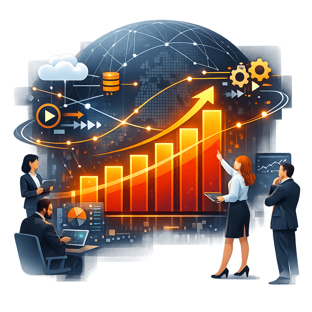 Chart showing increased sales productivity with lead data automation Chart showing increased sales productivity with lead data automation