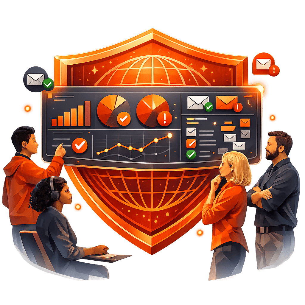 Tableau de bord d’hygiène des données CRM affichant les statistiques de vérification d’e-mails et les indicateurs de qualité des données Tableau de bord d’hygiène des données CRM affichant les statistiques de vérification d’e-mails et les indicateurs de qualité des données