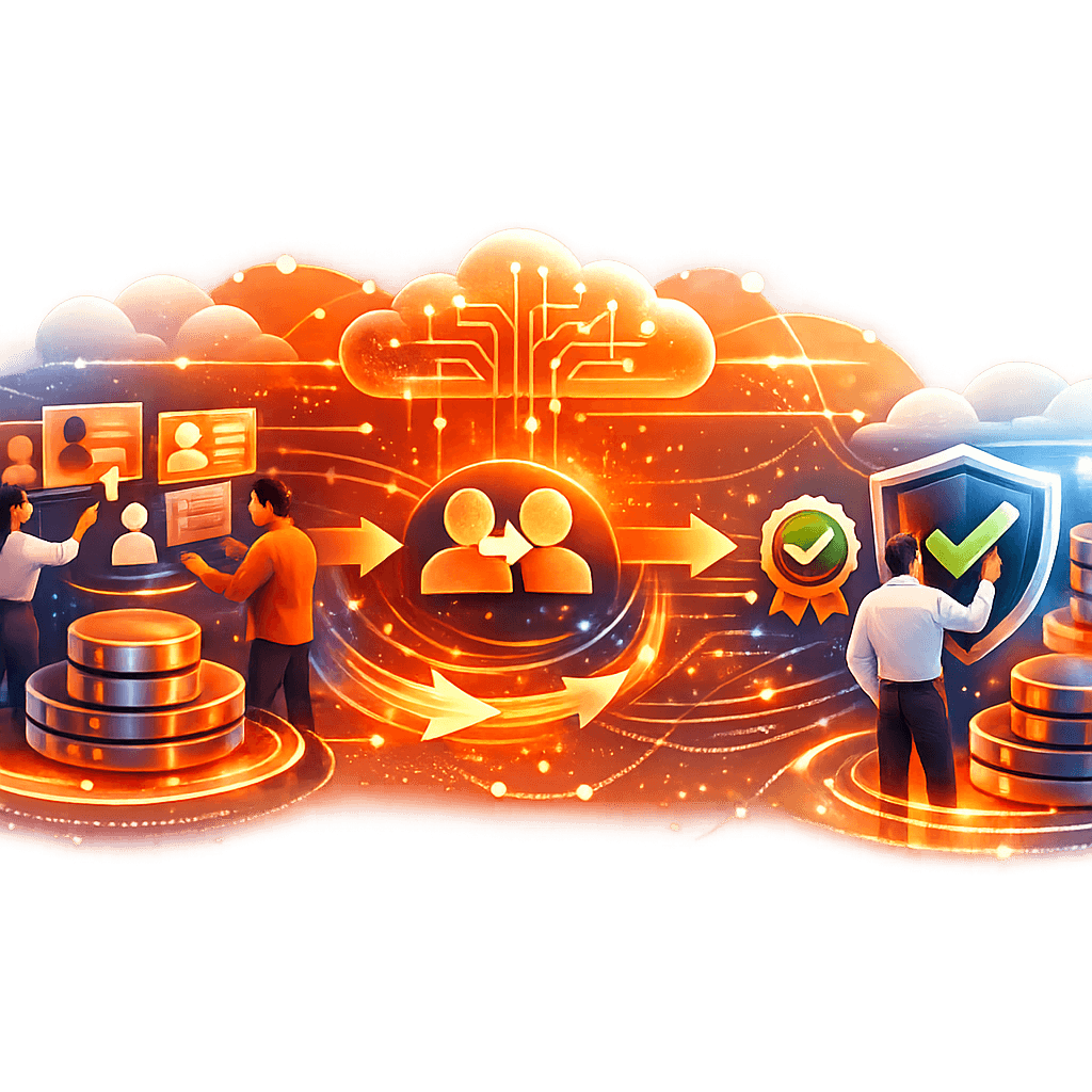 Processus de migration des données CRM montrant les étapes de déduplication et de vérification Processus de migration des données CRM montrant les étapes de déduplication et de vérification