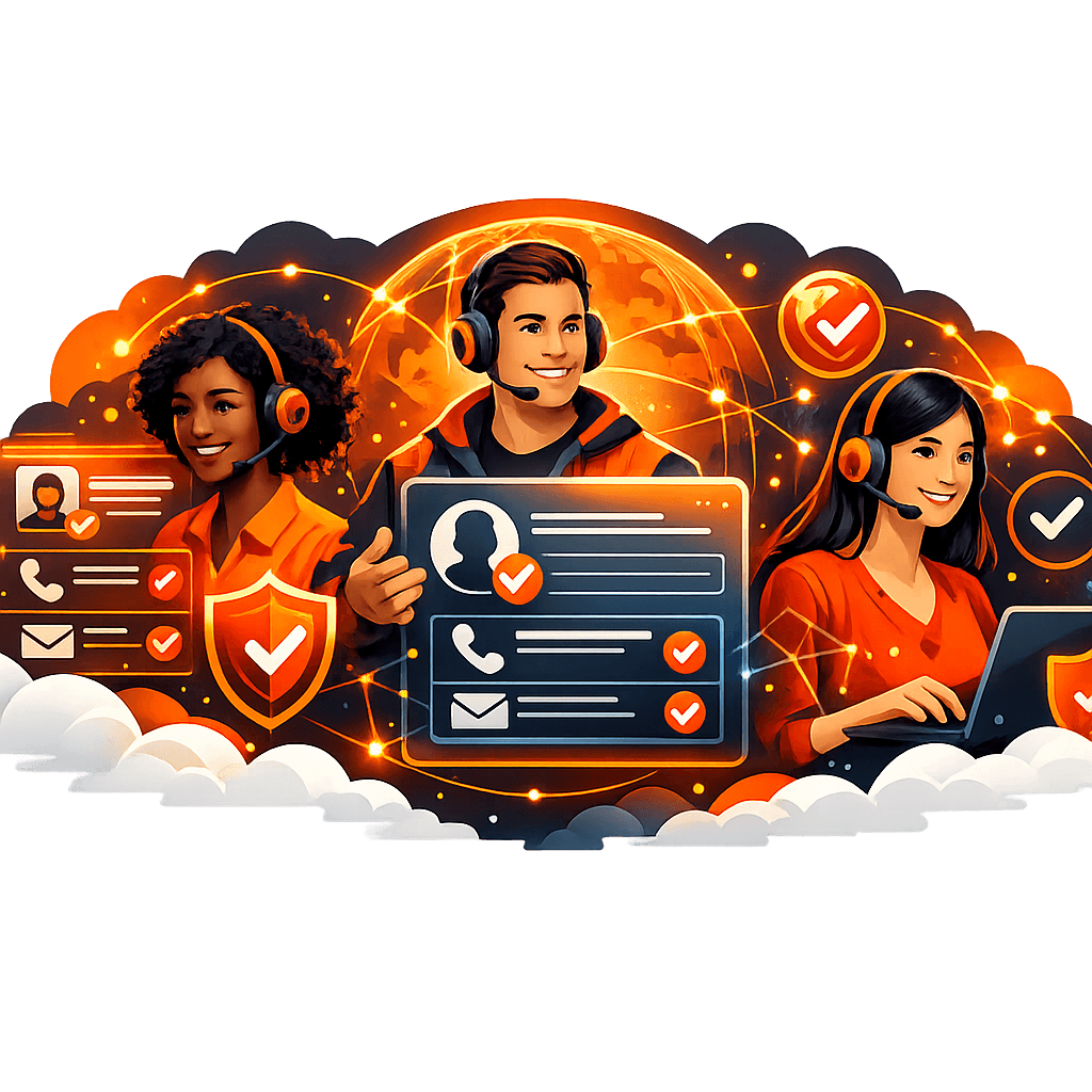 Customer support team providing excellent service with verified contact data Customer support team providing excellent service with verified contact data