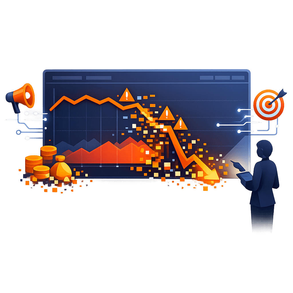 Graph showing financial impact of poor data quality on marketing ROI Graph showing financial impact of poor data quality on marketing ROI