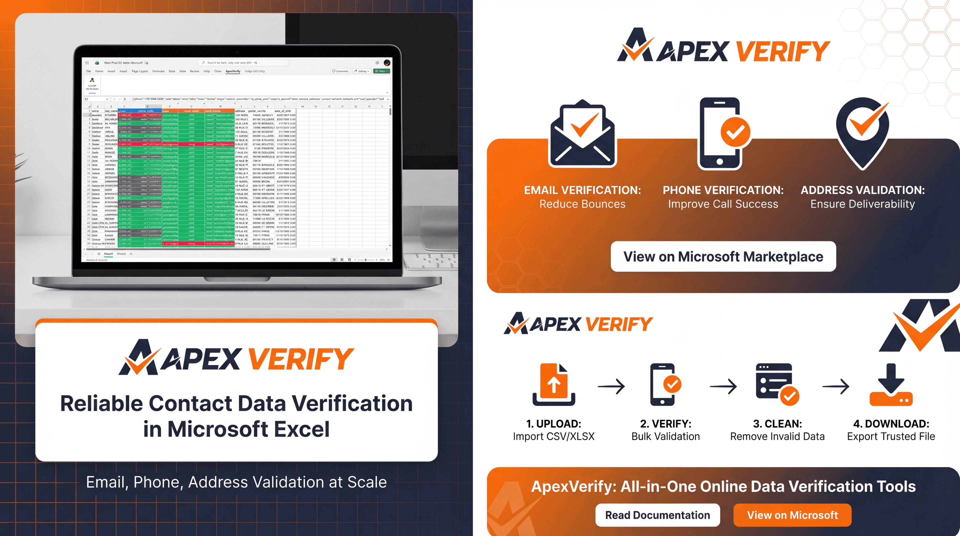 Vue du module complémentaire de vérification des données Microsoft Excel Vue du module complémentaire de vérification des données Microsoft Excel