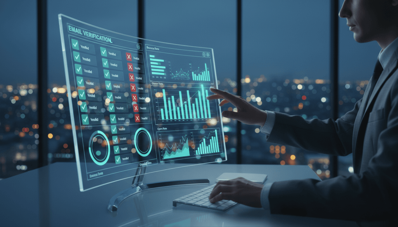 Email Verification Tool Dashboard Showing Validation Process Email Verification Tool Dashboard Showing Validation Process